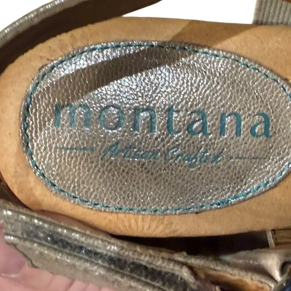 Montana Metallic Light Bronze  Women's Size 8 Heeled Sandals